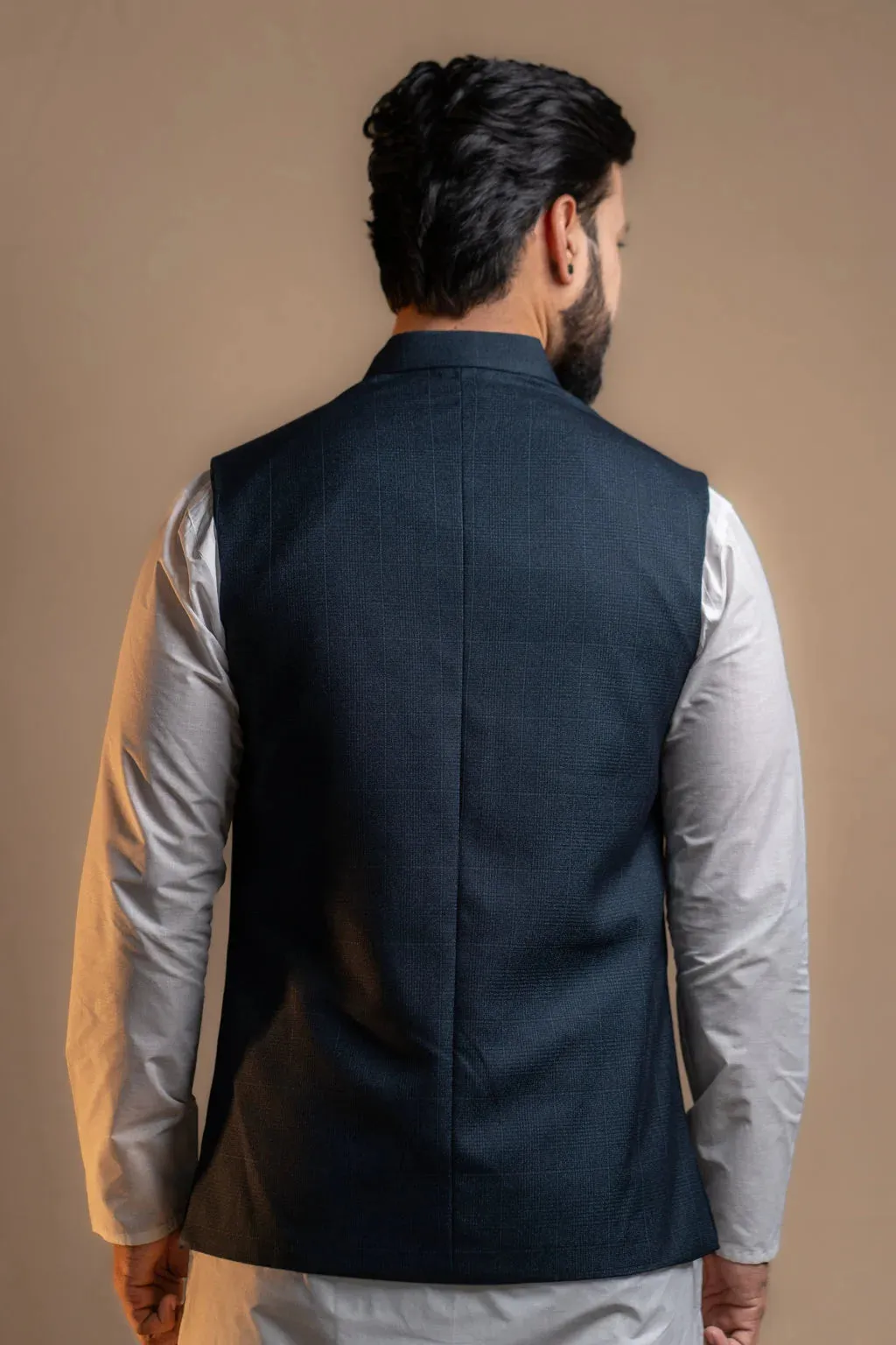Men's Navy Blue Nehru Jacket