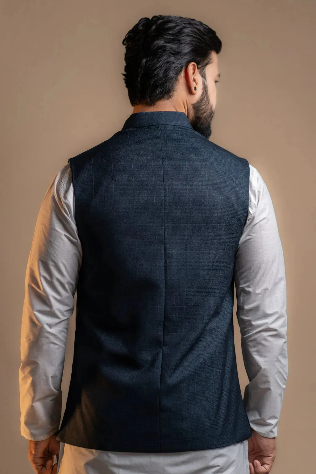 Men's Navy Blue Nehru Jacket