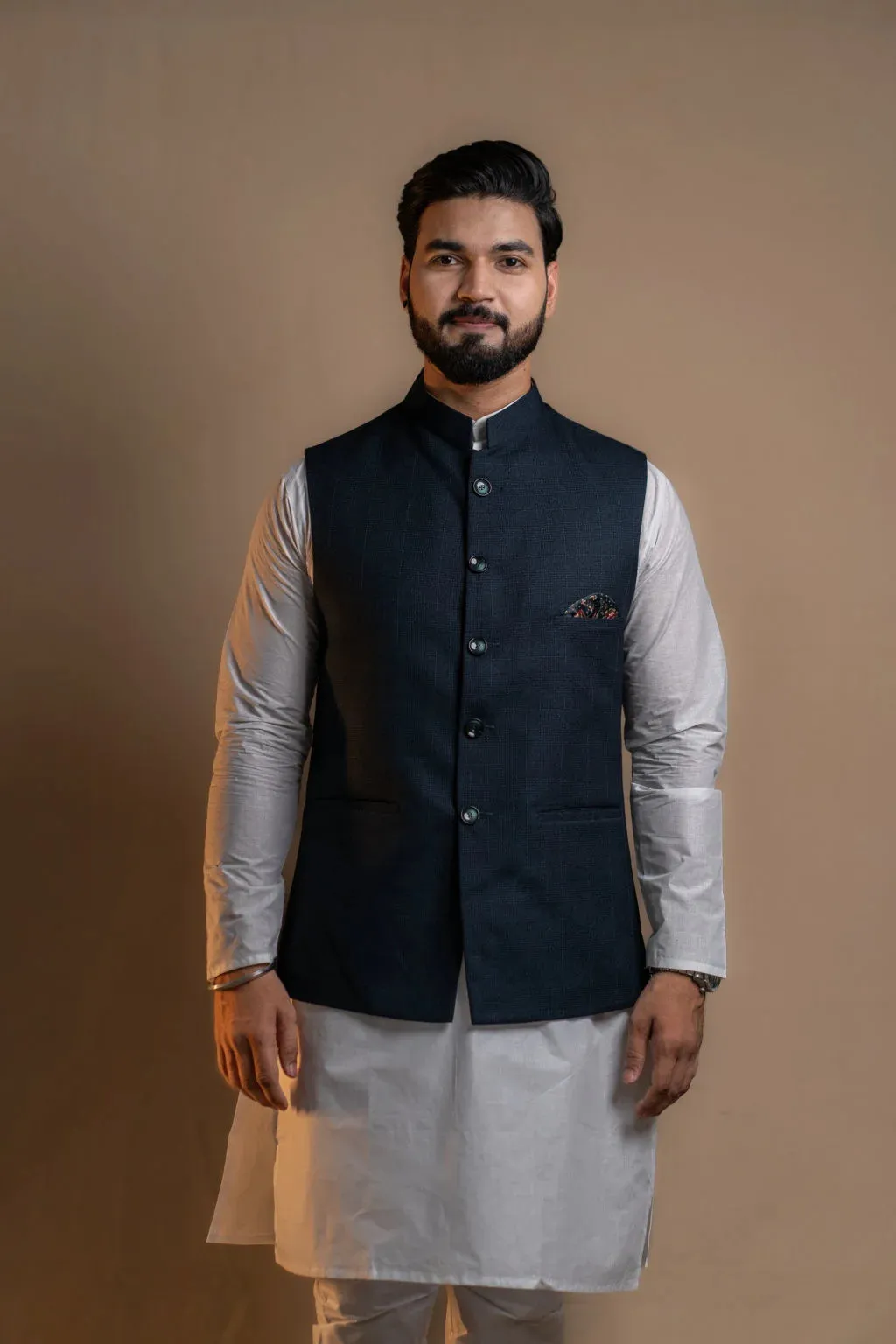 Men's Navy Blue Nehru Jacket