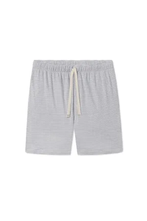 Men's Pima Sleep Shorts in Slate Bar Stripe