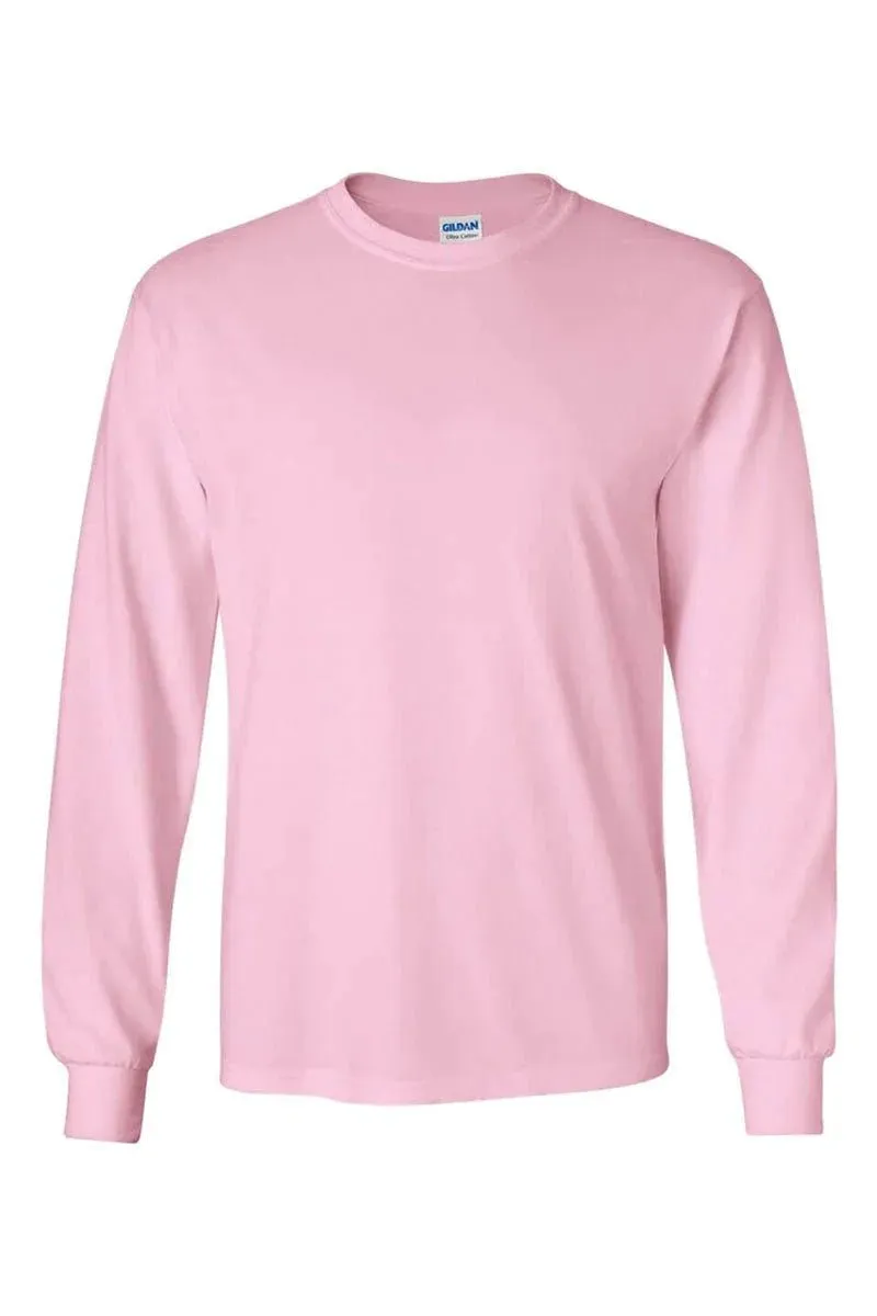 Merry Varsity Pink Heavy Cotton Long Sleeve Adult T-Shirt