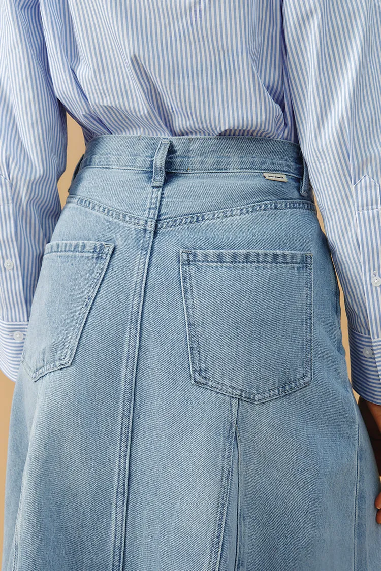 Monica Swing Denim Midi Skirt