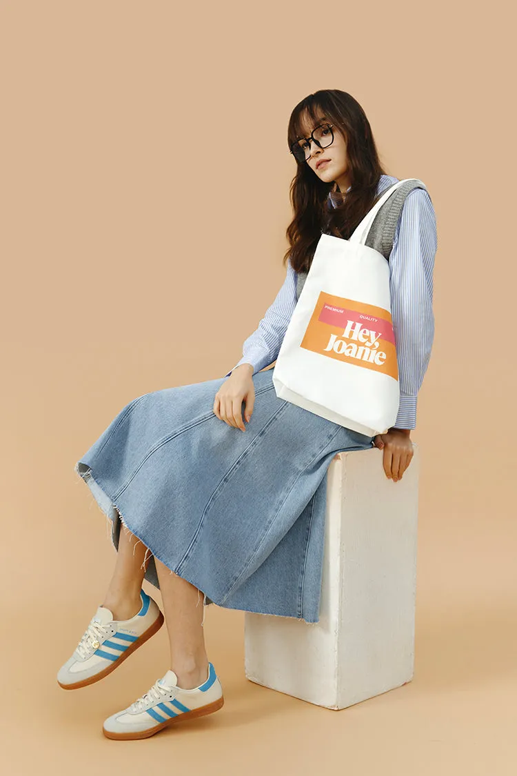 Monica Swing Denim Midi Skirt