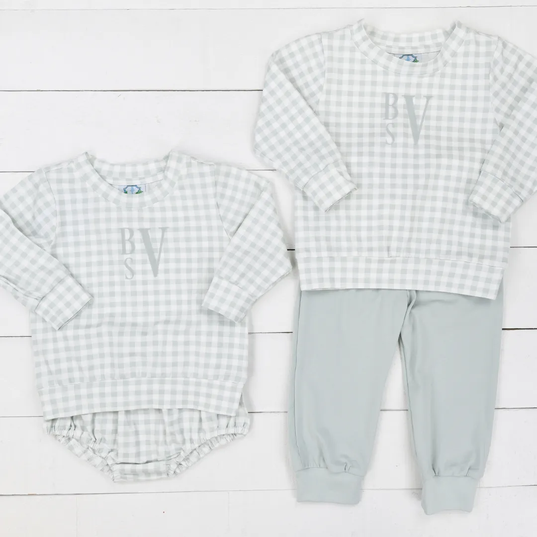 Monogram Sage Boys Diaper Set
