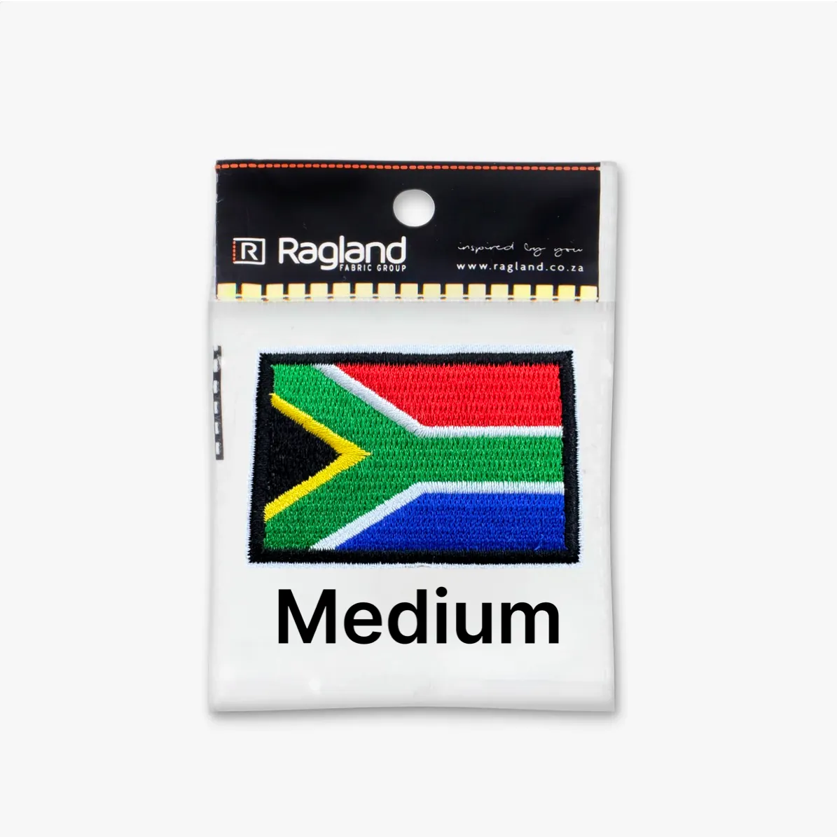 Motif Iron On Badge - SA FLAG Medium (60x40mm)