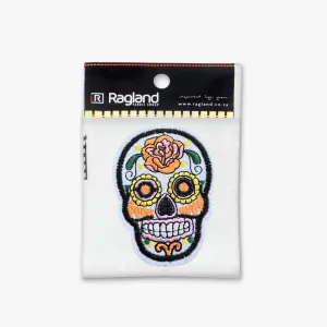 Motif Iron On Badge - SKULL WHITE
