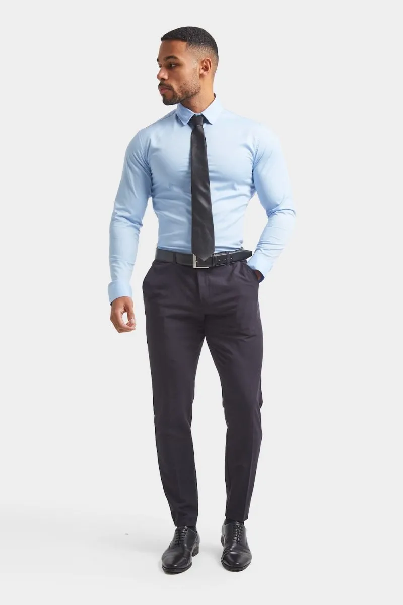 Muscle Fit Dress Shirt in Light Blue