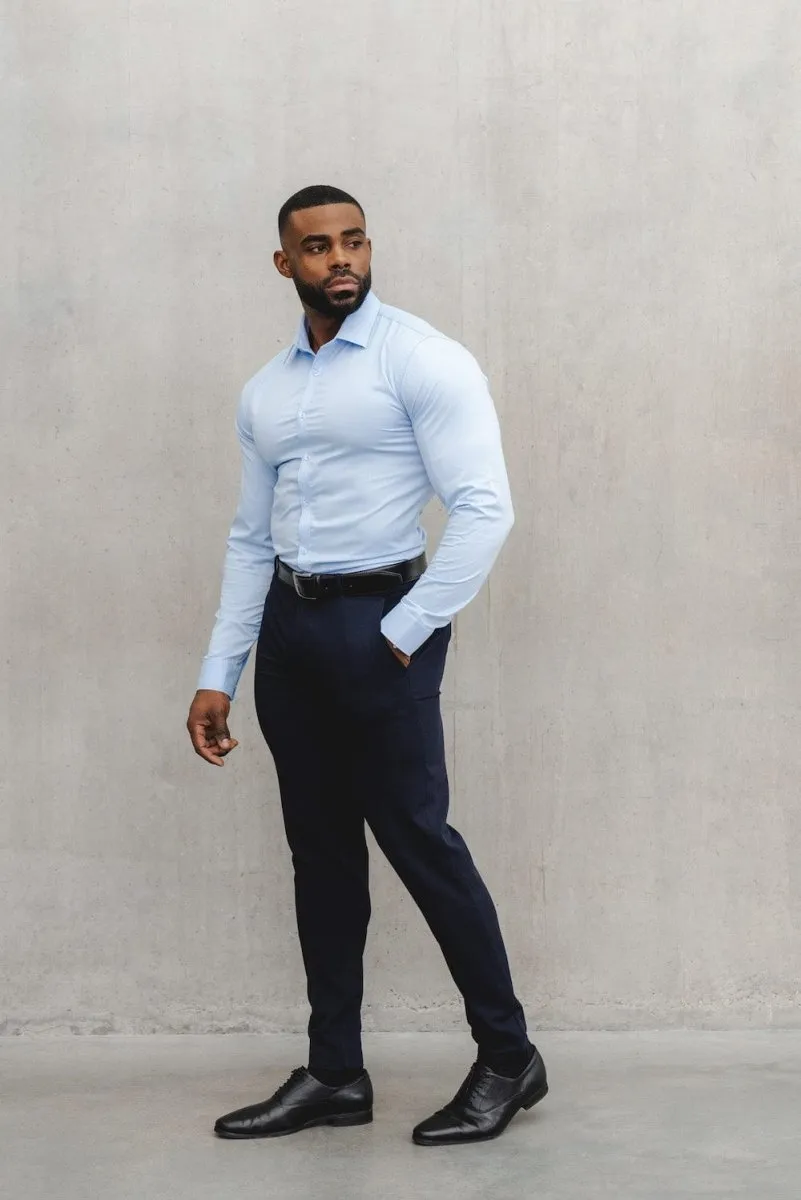 Muscle Fit Dress Shirt in Light Blue