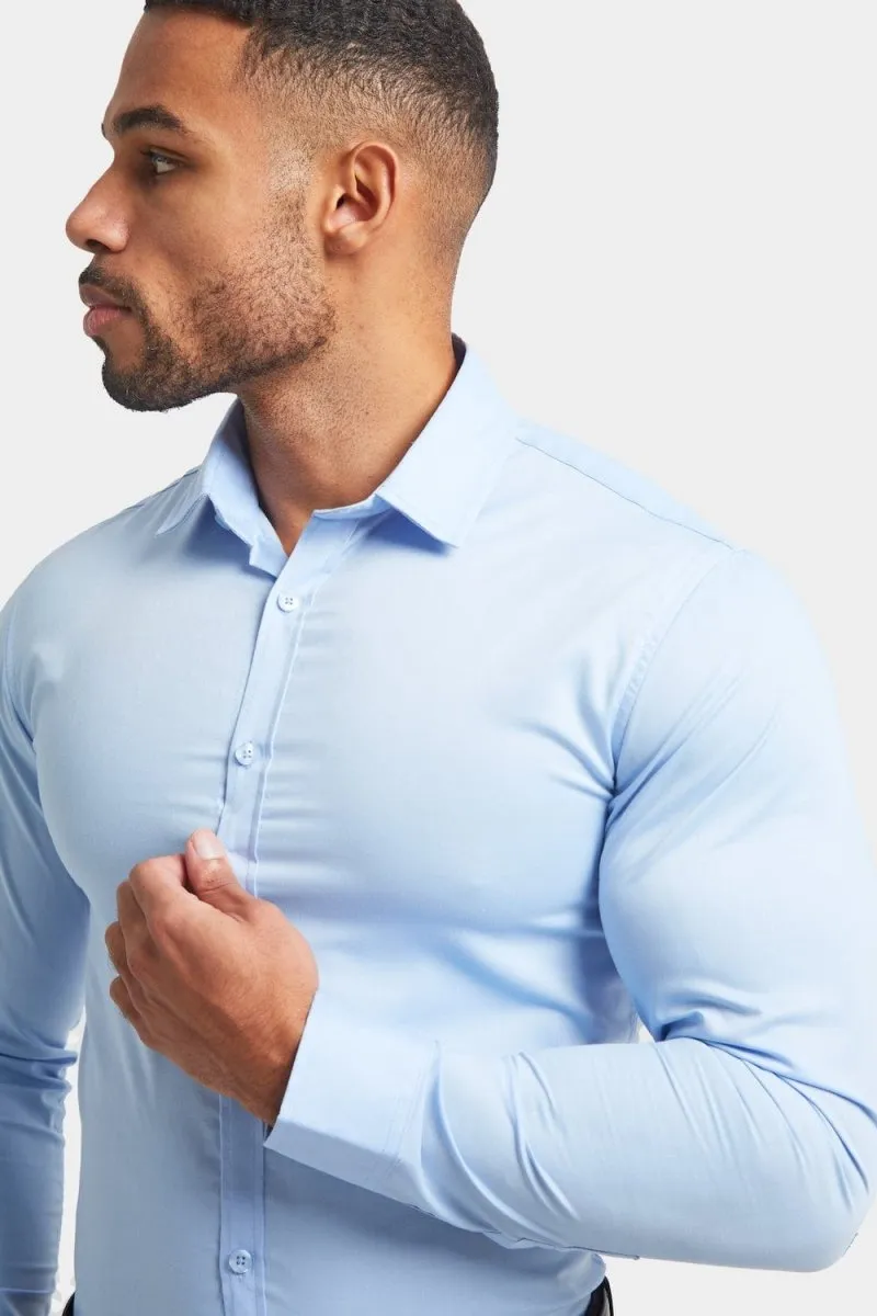 Muscle Fit Dress Shirt in Light Blue
