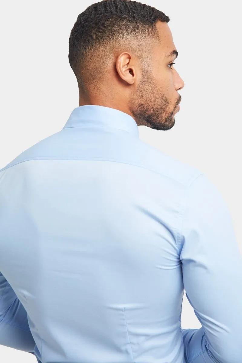 Muscle Fit Dress Shirt in Light Blue