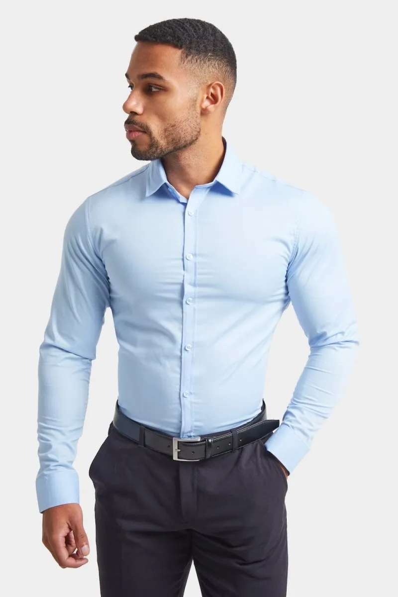 Muscle Fit Dress Shirt in Light Blue