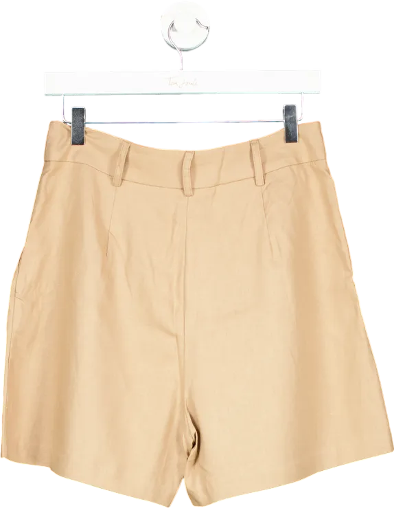 New Look Beige K Lila Tailored Linen Shorts UK 10