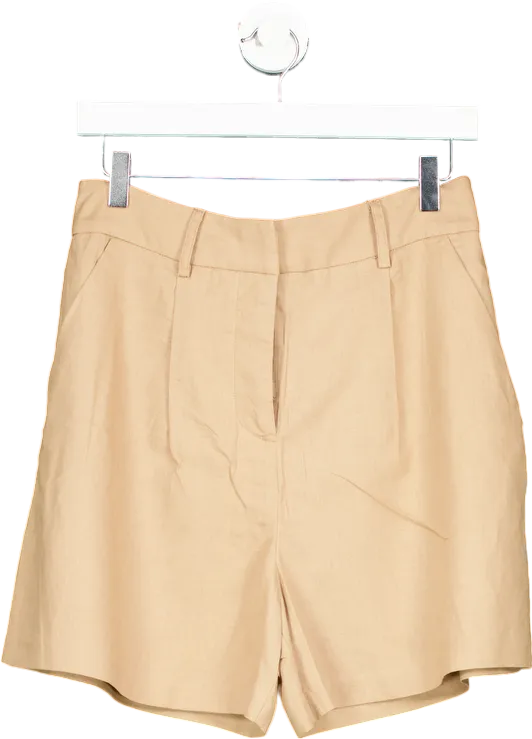 New Look Beige K Lila Tailored Linen Shorts UK 10