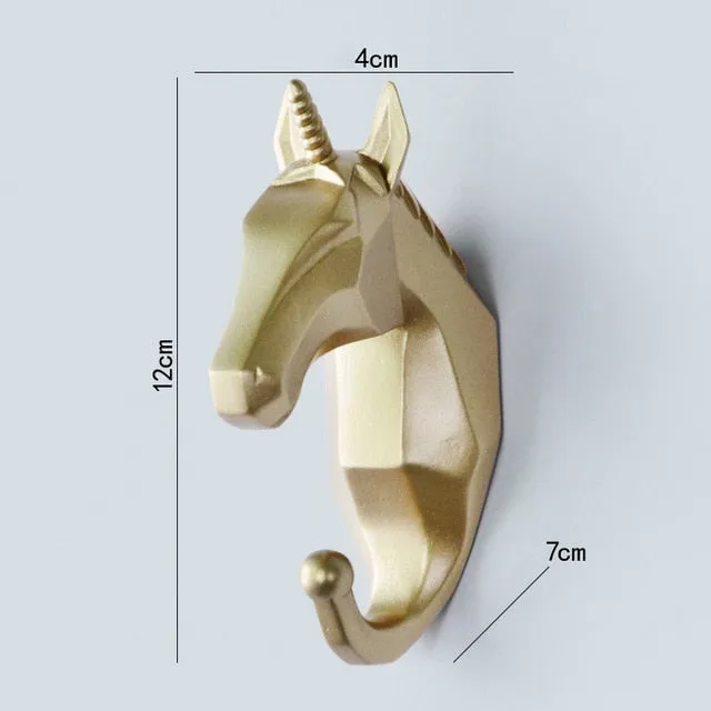 Nordic Animal Hanging Coat Hook Wall Punch-free Deer Head Key Hanger Home Storage