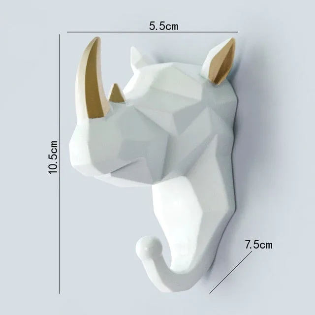 Nordic Animal Hanging Coat Hook Wall Punch-free Deer Head Key Hanger Home Storage