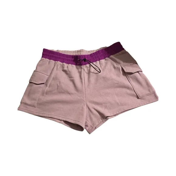 NORTH FACE WOMEN'S FLEECE UTILITY SHORTS NWT LIGHT &amp; DARK PURPLE XLARGE