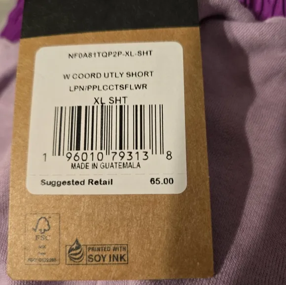 NORTH FACE WOMEN'S FLEECE UTILITY SHORTS NWT LIGHT &amp; DARK PURPLE XLARGE
