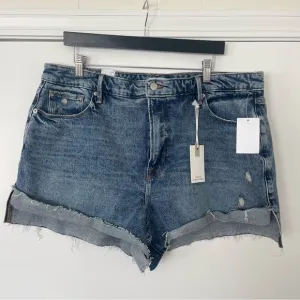 NWT Good American Good Curve Short Size 16 Denim Shorts GCS235T Indigo107