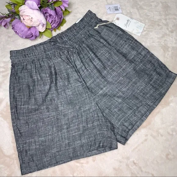 NWT Royalty for Me Grey Linen Shorts
