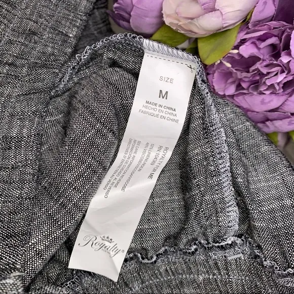 NWT Royalty for Me Grey Linen Shorts