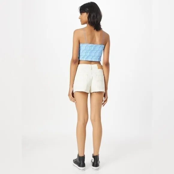NWT Urban Outfitters Denim Shorts Size 26 Low Rise Harri Neutral Cream Color