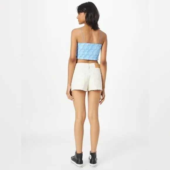 NWT Urban Outfitters Denim Shorts Size 30 Low Rise Harri Neutral Cream Color