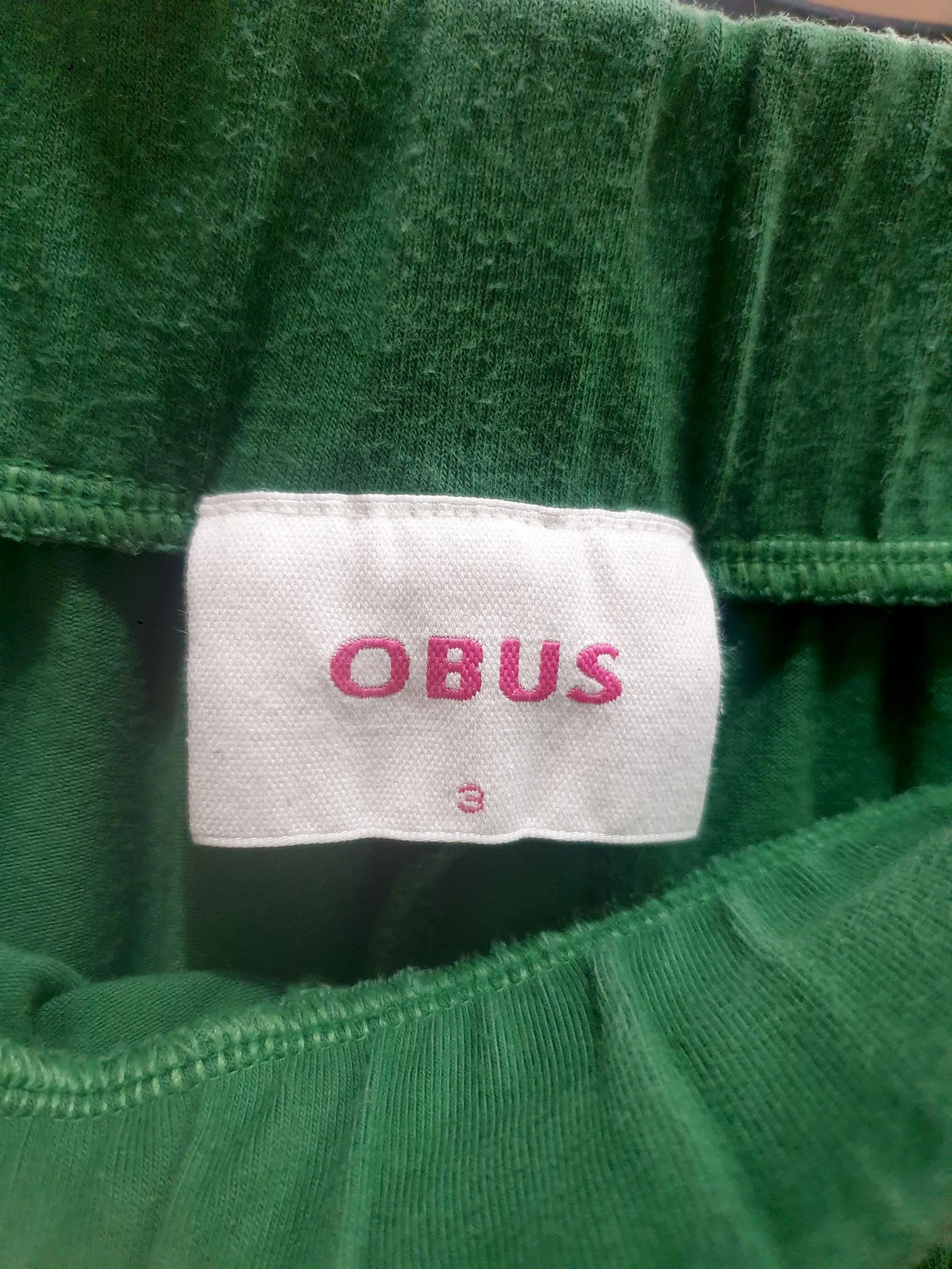 Obus green traveler pants size 3, best fits 10