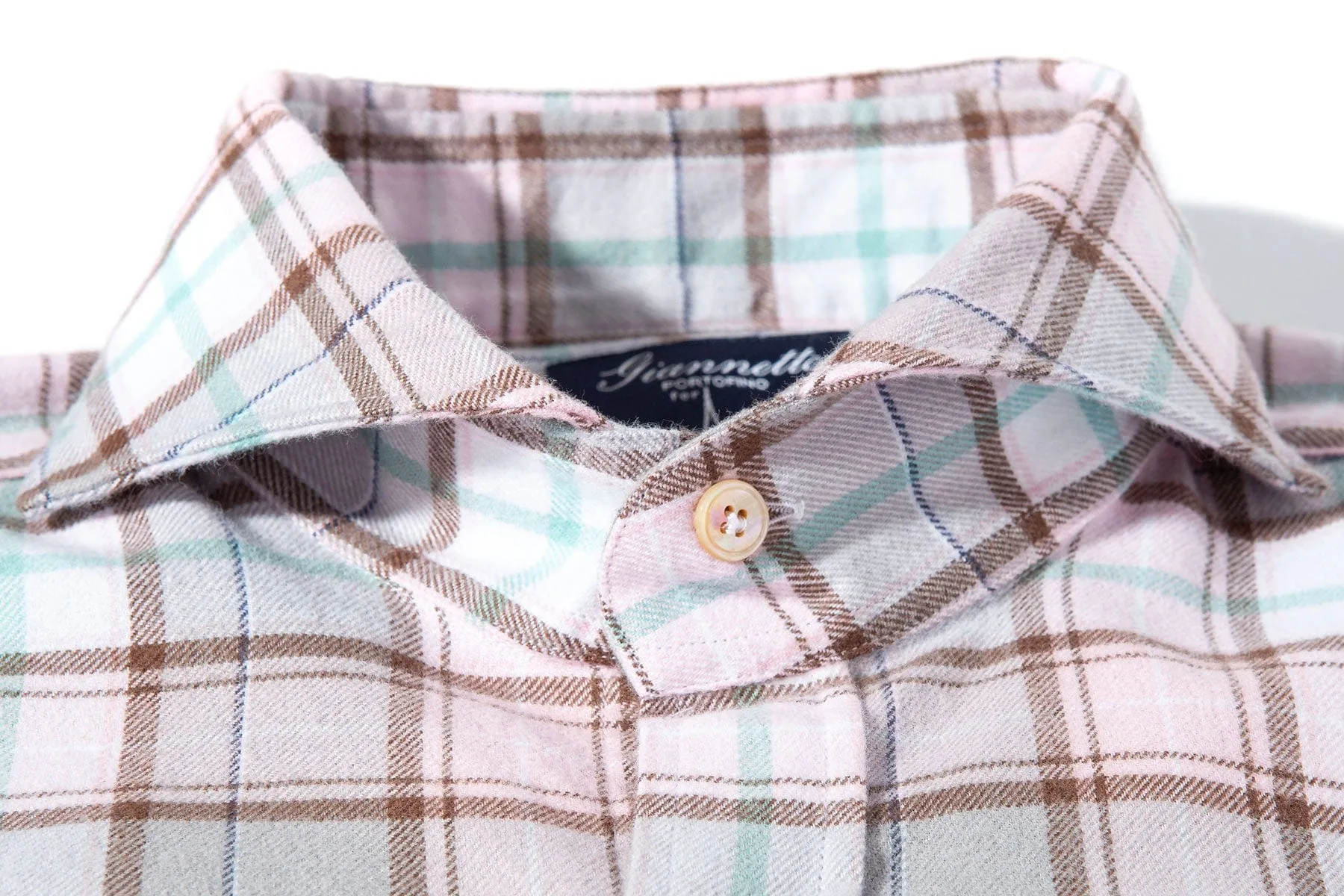 Ogo Brushed Cotton Check In Pink/ Grey