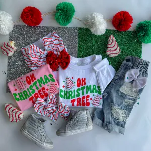 oh Christmas tree long sleeve tee - white