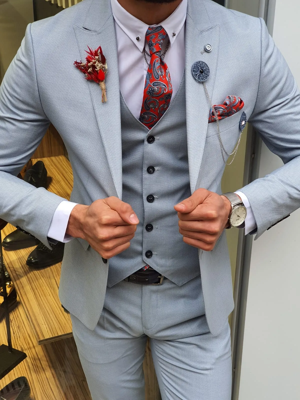 Olympia Blue Slim Fit Suit – The Perfect Choice for Every Occasion