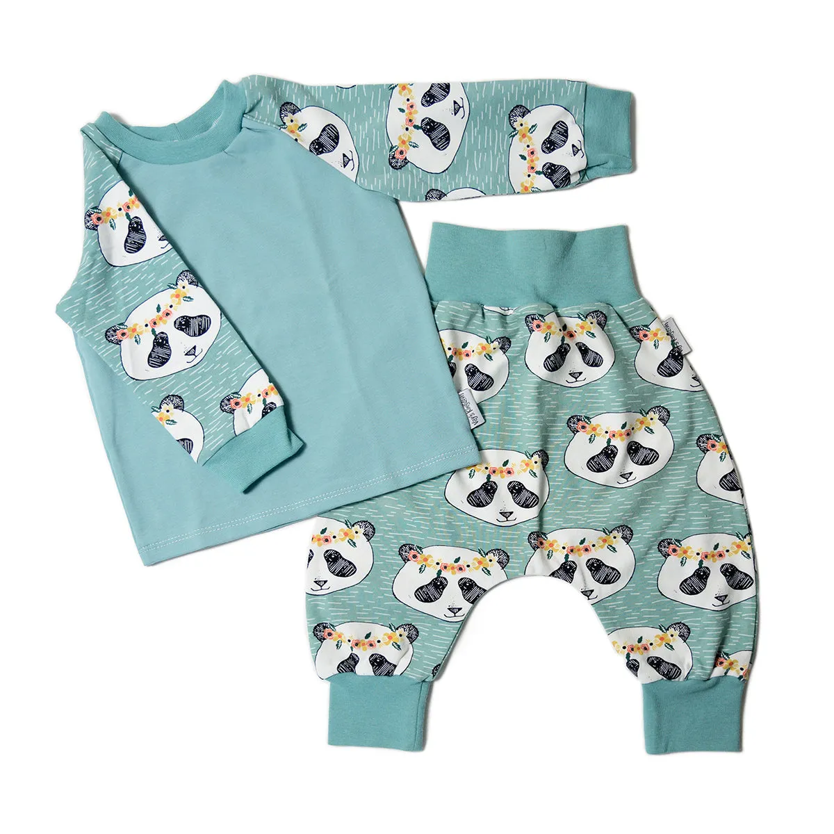 Panda Floral - Aqua