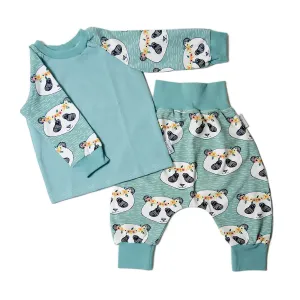 Panda Floral - Aqua
