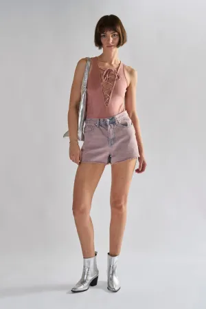 Pink Wash Denim Shorts