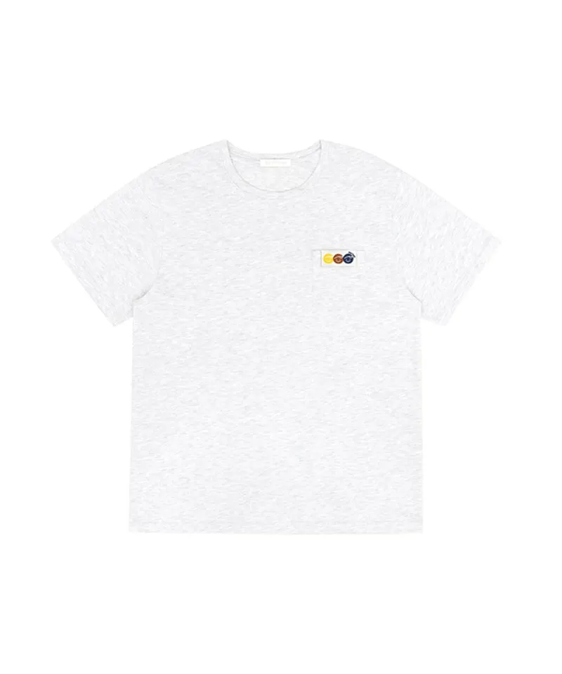 PIV'VEE Triplets Pocket T-shirt - Snow Grey