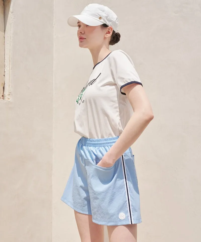 POSHERD Light Cool Stripe Banding Shorts - Blue