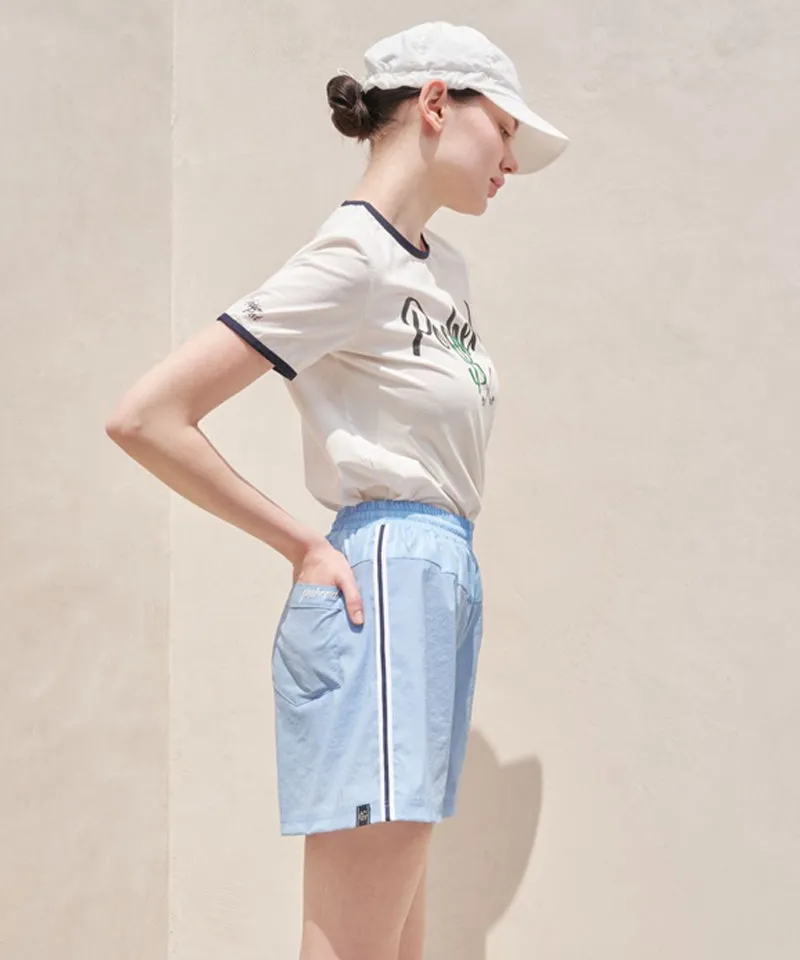 POSHERD Light Cool Stripe Banding Shorts - Blue