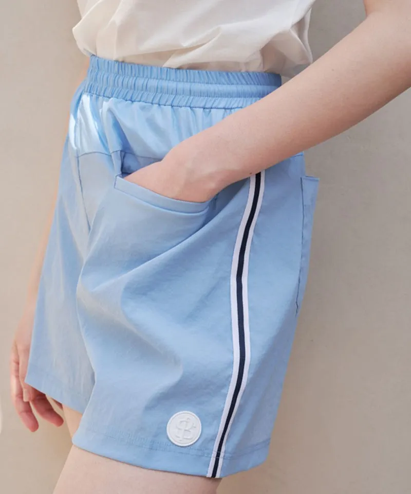 POSHERD Light Cool Stripe Banding Shorts - Blue