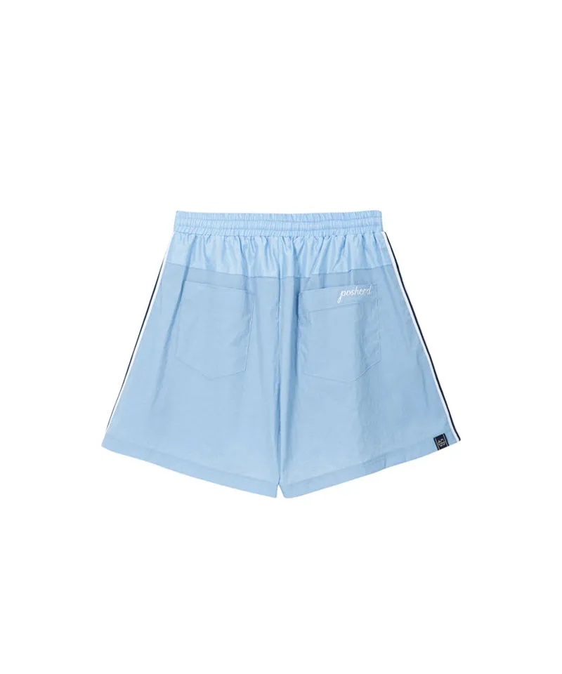 POSHERD Light Cool Stripe Banding Shorts - Blue