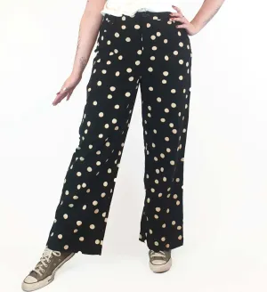 Princess Highway black polka dot jeans size 14, best fits 12-14