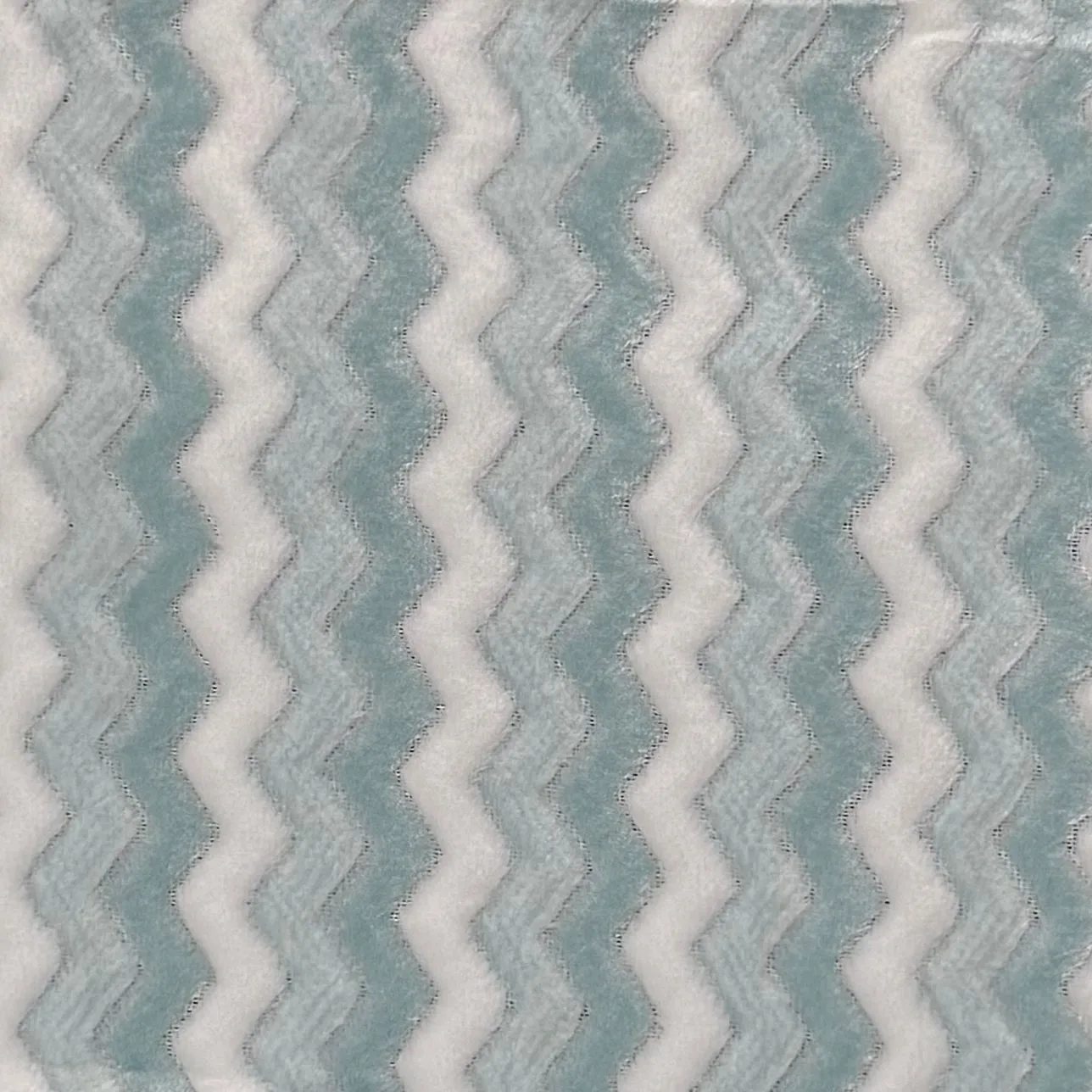 Printed Mongolian Fleece Chevron Baby Blue