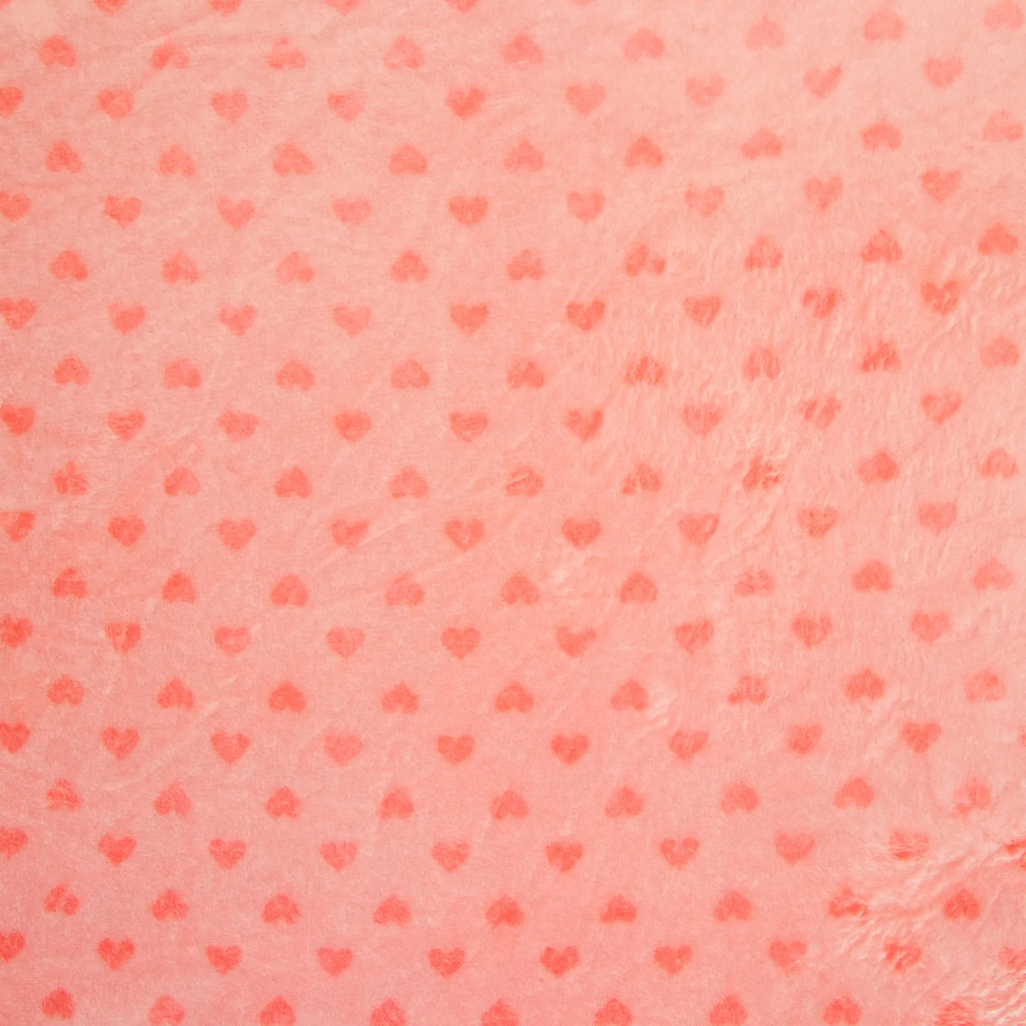Printed Mongolian Fleece Pink Hearts