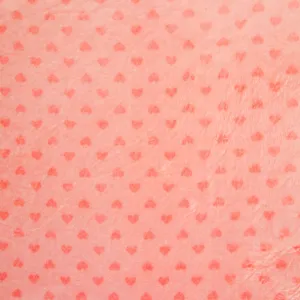Printed Mongolian Fleece Pink Hearts