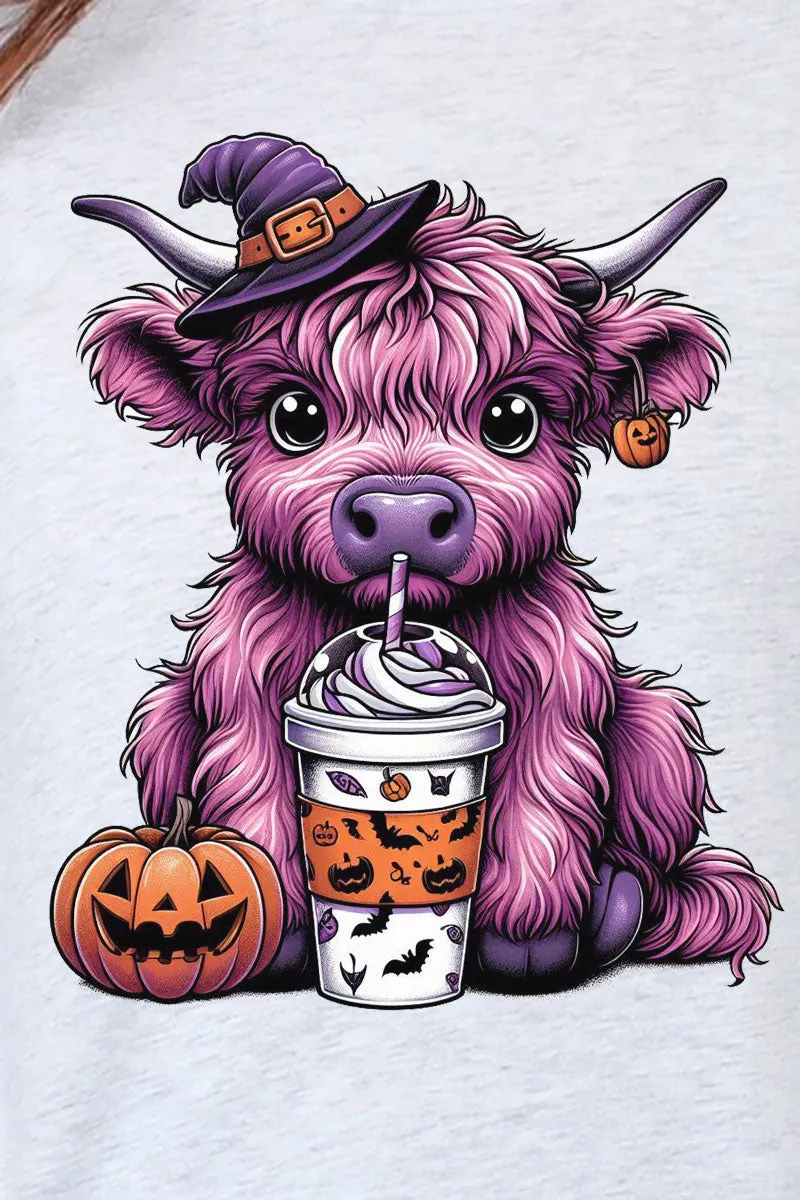 Purple Highland Halloween Heavy Cotton Long Sleeve Adult T-Shirt