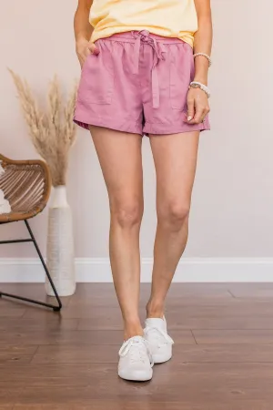 Relaxing With You Shorts- Light Orchid