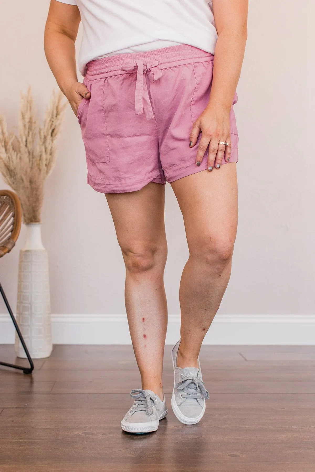 Relaxing With You Shorts- Light Orchid