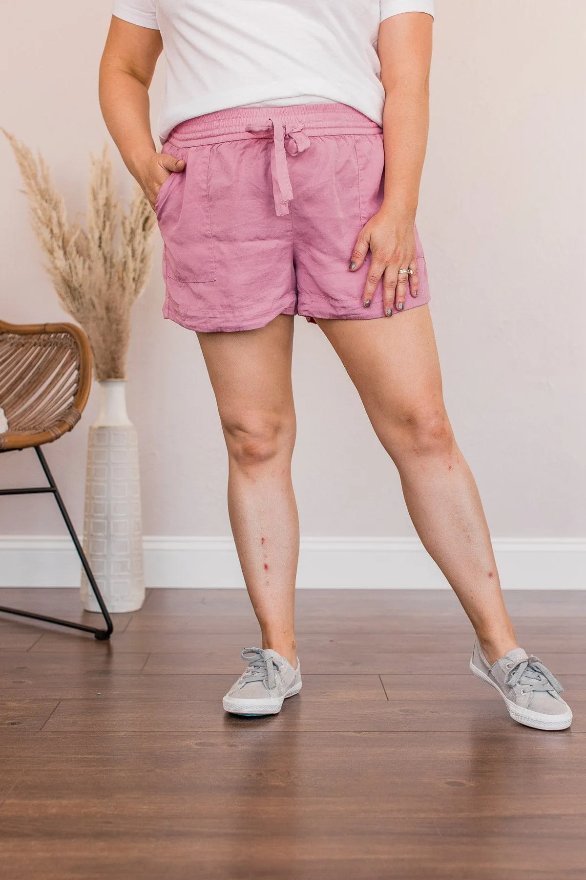Relaxing With You Shorts- Light Orchid