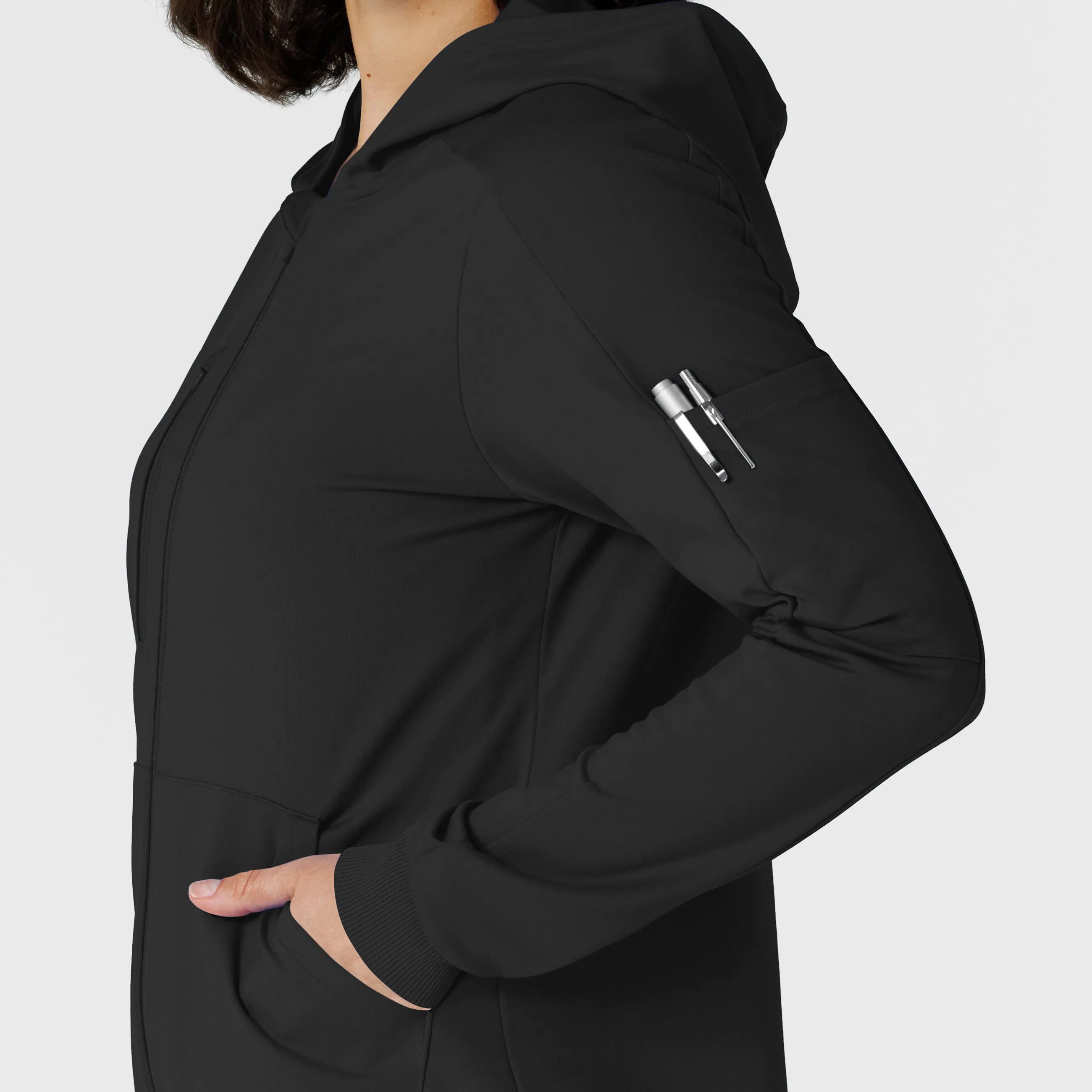 RENEW 8159 Knit Women’s Zip Hoodie Black