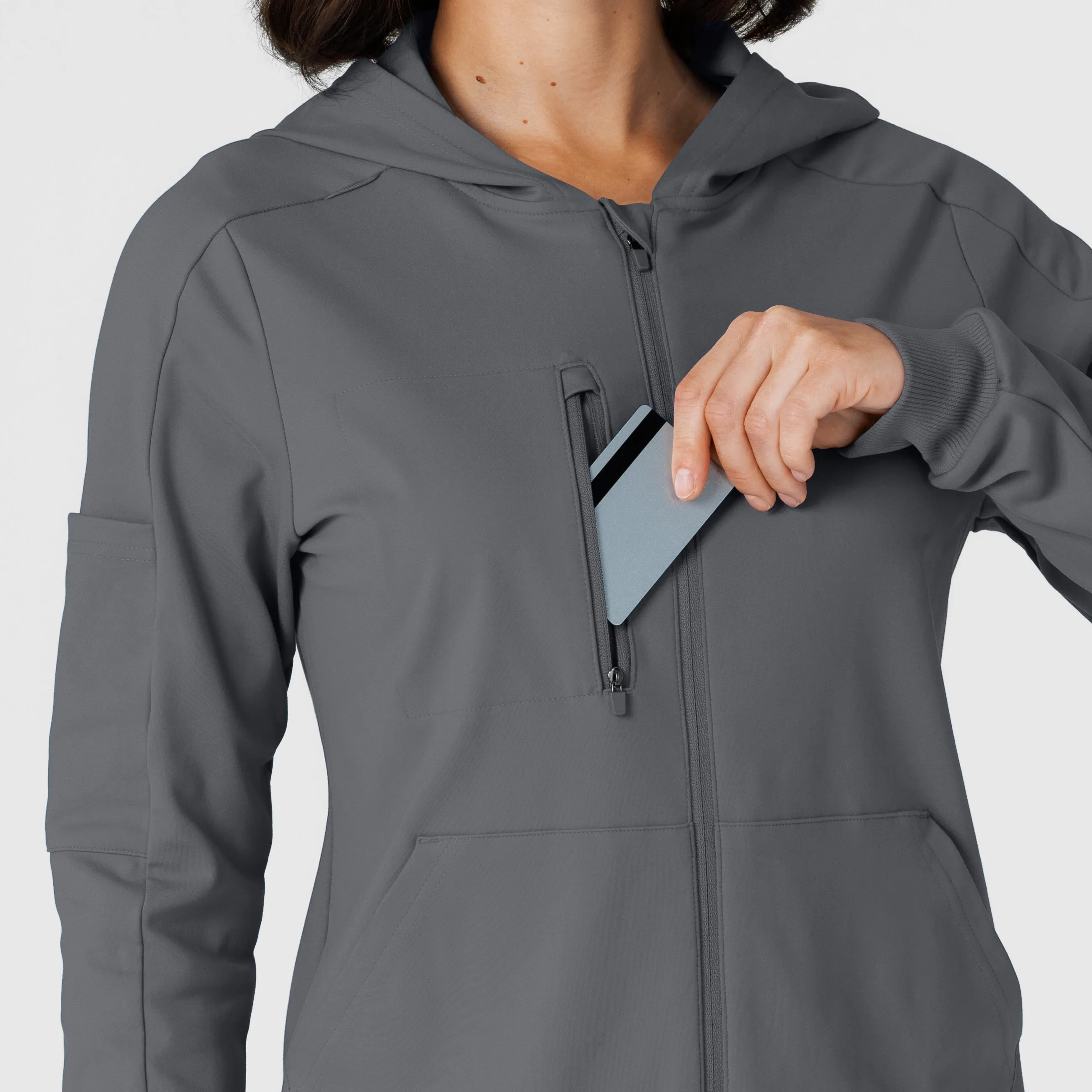 RENEW 8159 Knit Women’s Zip Hoodie Pewter