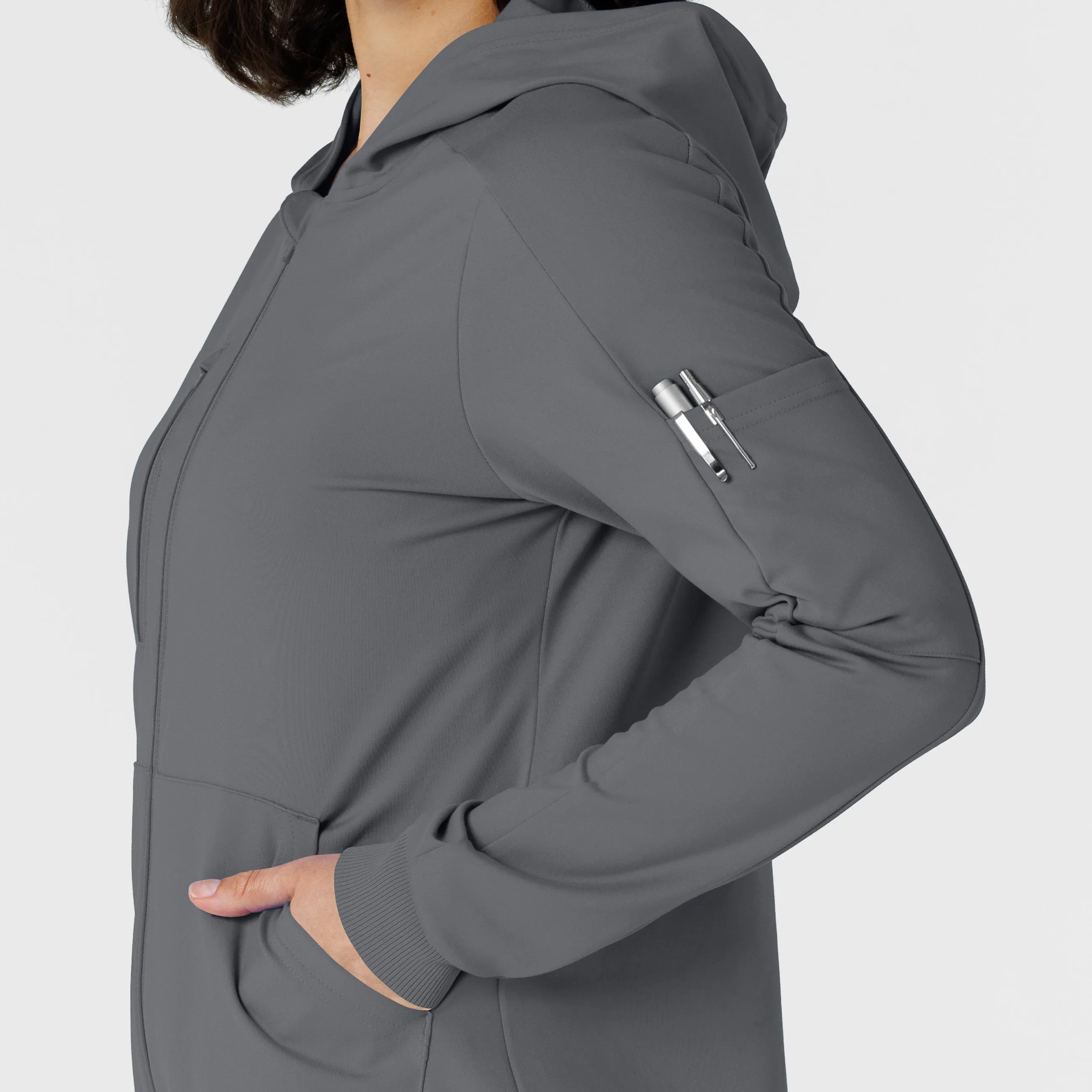 RENEW 8159 Knit Women’s Zip Hoodie Pewter