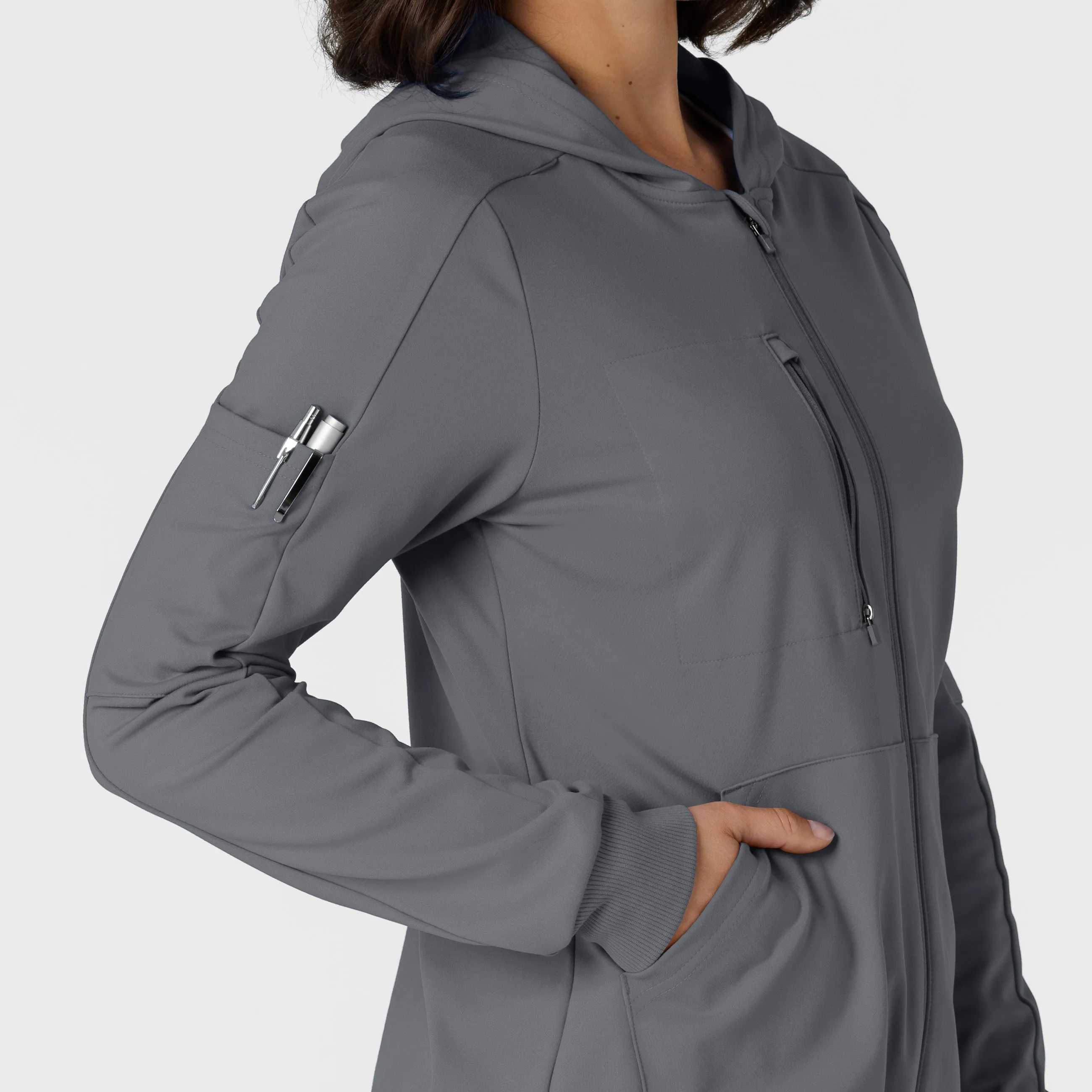 RENEW 8159 Knit Women’s Zip Hoodie Pewter